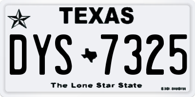 TX license plate DYS7325