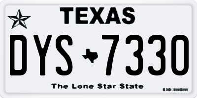 TX license plate DYS7330