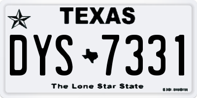 TX license plate DYS7331