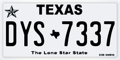TX license plate DYS7337