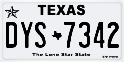 TX license plate DYS7342