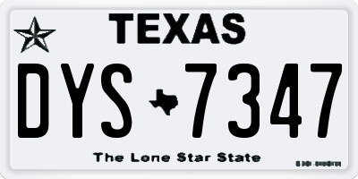 TX license plate DYS7347