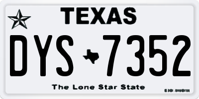 TX license plate DYS7352