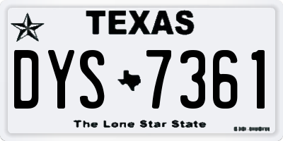 TX license plate DYS7361