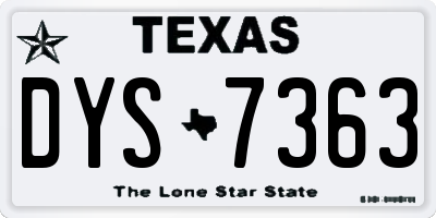 TX license plate DYS7363