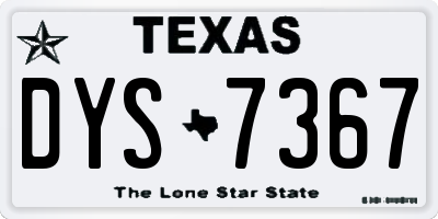 TX license plate DYS7367