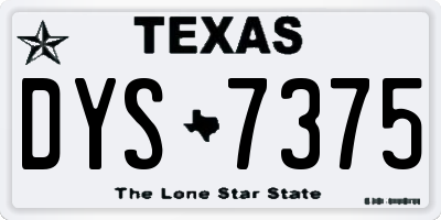 TX license plate DYS7375