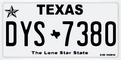 TX license plate DYS7380