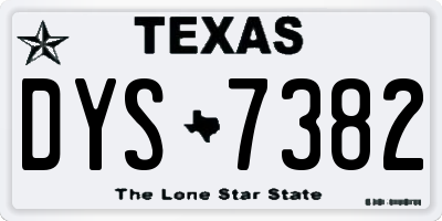 TX license plate DYS7382