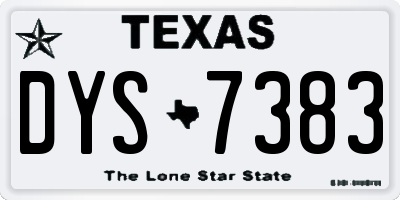 TX license plate DYS7383