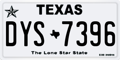 TX license plate DYS7396
