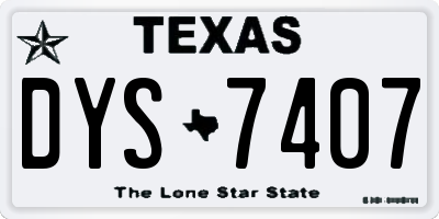 TX license plate DYS7407