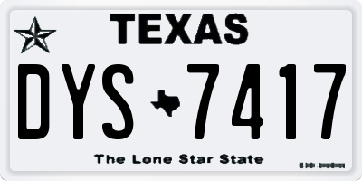 TX license plate DYS7417
