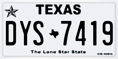 TX license plate DYS7419