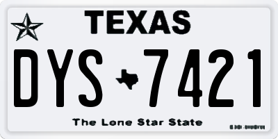 TX license plate DYS7421
