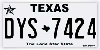 TX license plate DYS7424