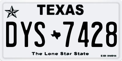 TX license plate DYS7428