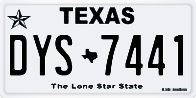 TX license plate DYS7441