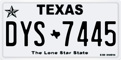 TX license plate DYS7445