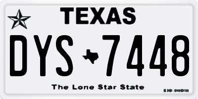 TX license plate DYS7448