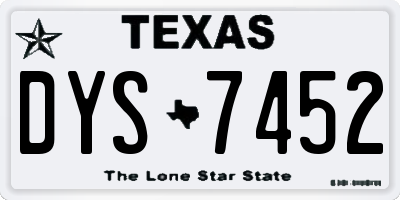 TX license plate DYS7452