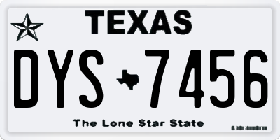 TX license plate DYS7456