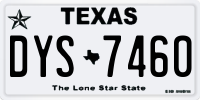 TX license plate DYS7460