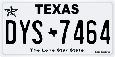 TX license plate DYS7464