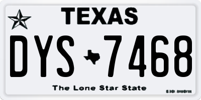 TX license plate DYS7468