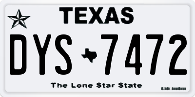 TX license plate DYS7472