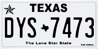 TX license plate DYS7473