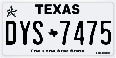TX license plate DYS7475