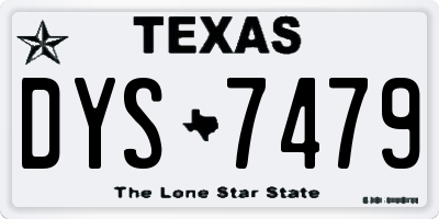 TX license plate DYS7479