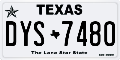 TX license plate DYS7480