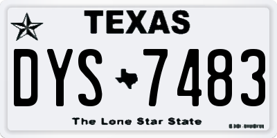 TX license plate DYS7483