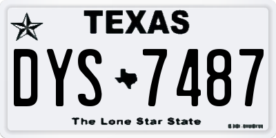 TX license plate DYS7487