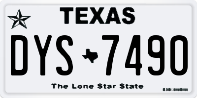 TX license plate DYS7490