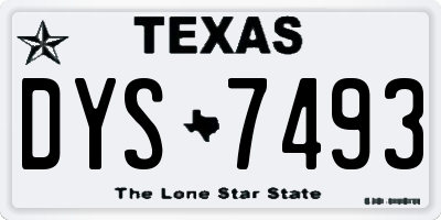 TX license plate DYS7493