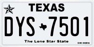 TX license plate DYS7501