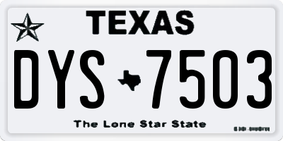 TX license plate DYS7503