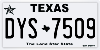 TX license plate DYS7509