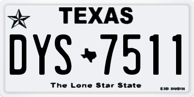 TX license plate DYS7511