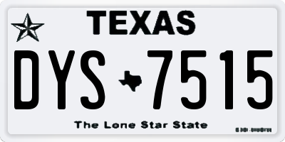 TX license plate DYS7515