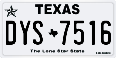 TX license plate DYS7516