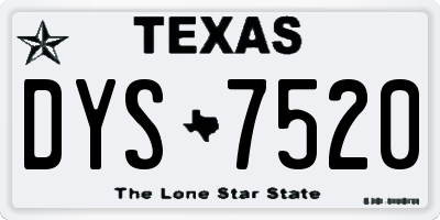 TX license plate DYS7520