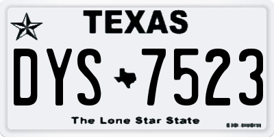 TX license plate DYS7523