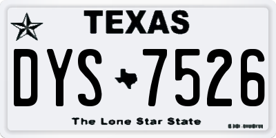 TX license plate DYS7526