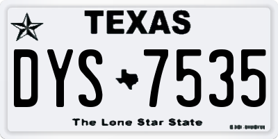 TX license plate DYS7535