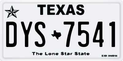TX license plate DYS7541
