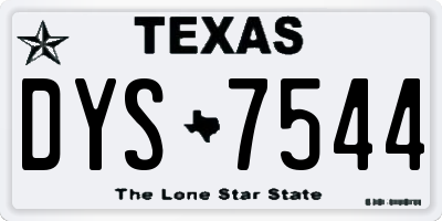 TX license plate DYS7544